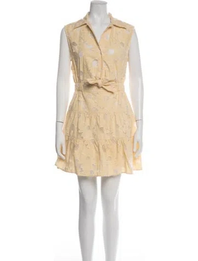 Pre-owned Sandro Floral Print Mini Dress In White