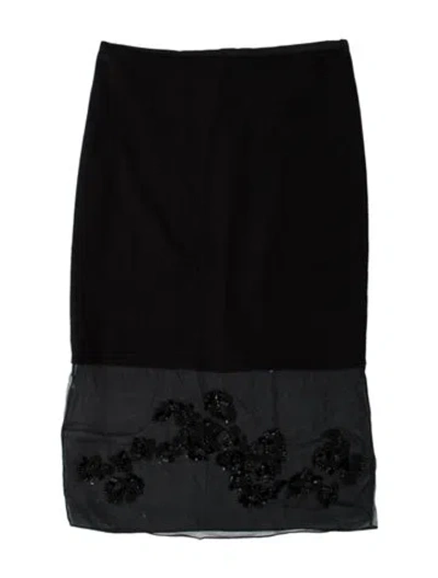 Pre-owned Sandro Floral Print Mini Skirt In Black