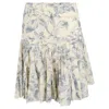 Sandro Floral-print Mini Skirt In Cream And Blue Linen In Multi