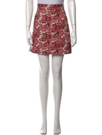 Pre-owned Sandro Floral Print Mini Skirt In Pink