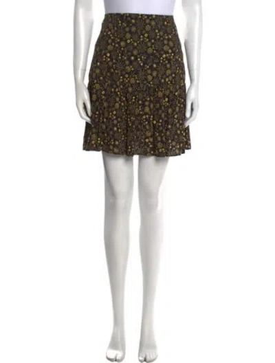 Pre-owned Sandro Floral Print Mini Skirt W/ Tags In Black