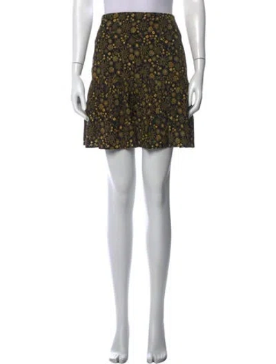 Pre-owned Sandro Floral Print Mini Skirt W/ Tags In Black