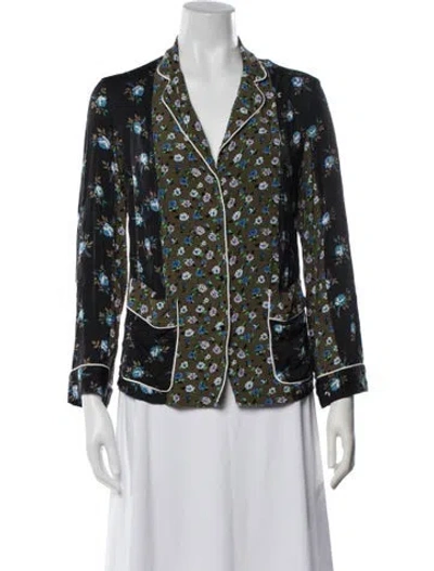 Pre-owned Sandro Floral Print Pajamas In Black