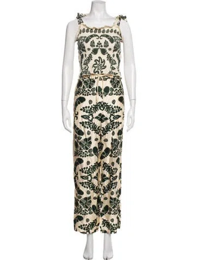 Pre-owned Sandro Floral Print Pant Set In Neutrals