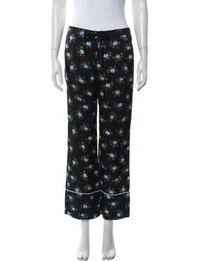 Pre-owned Sandro Floral Print Pleated Accents Pajamas In Black