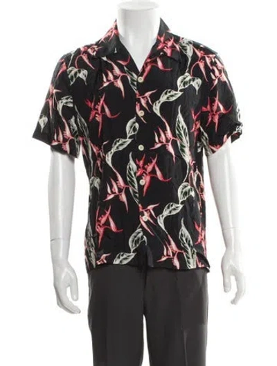 Pre-owned Sandro Floral Print Short Sleeve Shirt In Gray
