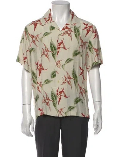 Pre-owned Sandro Floral Print Short Sleeve Shirt In Neutral