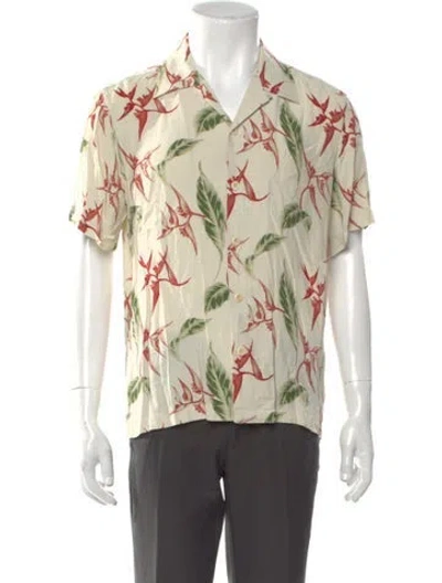 Pre-owned Sandro Floral Print Short Sleeve Shirt In Neutral