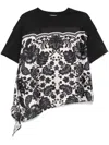 Sandro Floral-print T-shirt In Ecru/black