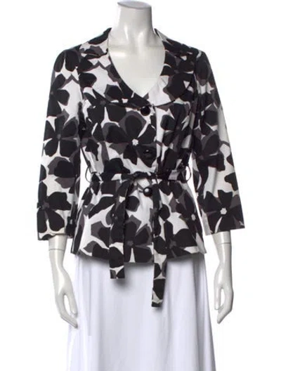 Pre-owned Sandro Floral Print V-neck Top In Multi
