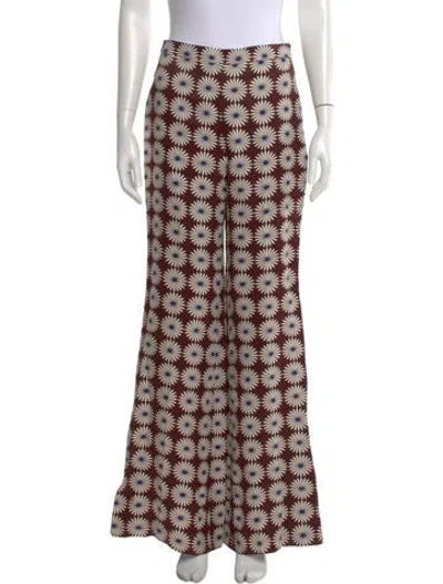 Pre-owned Sandro Floral Print Wide Leg Pants W/ Tags In Multi