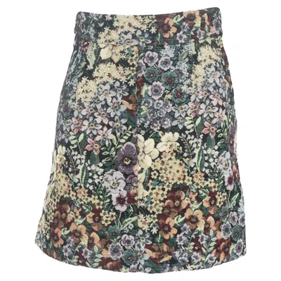 Sandro Floral Printed Mini Skirt In Multicolor Polyester