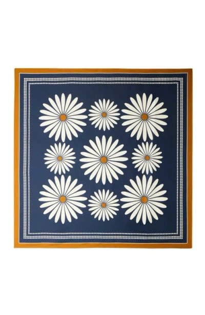 Sandro Floral Silk Scarf In Blue
