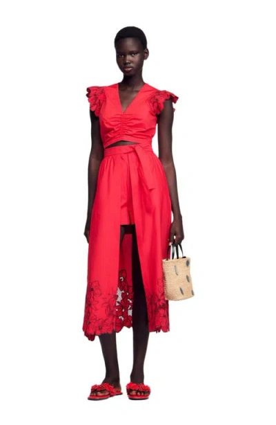 SANDRO SANDRO FLORAL SKORT