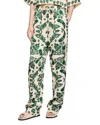 Sandro Cavalaire Drawstring Pants In Ecru/green