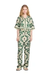 Sandro Cavalaire Trousers In Ecru/green