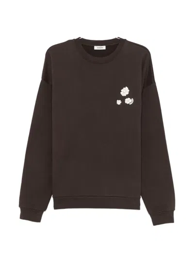 Sandro Floral-detail Sweatshirt In Brown