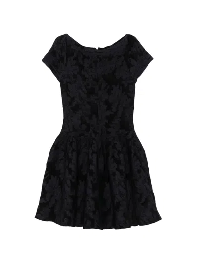 Sandro Floral-pattern Mini Flared Dress In Blue