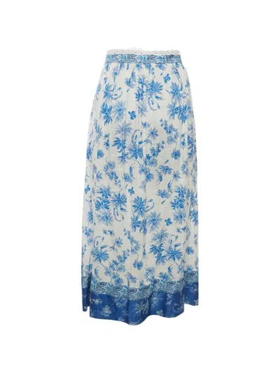 Pre-owned Sandro Floral-print Skort In Blue