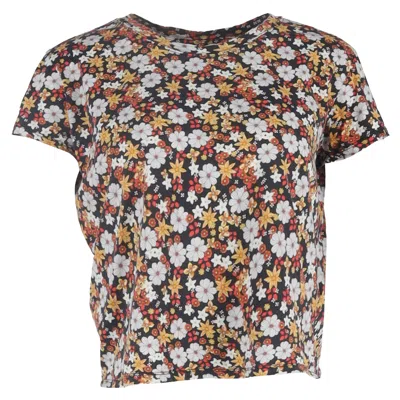 Sandro Floral-print T-shirt In Multicolor Cotton