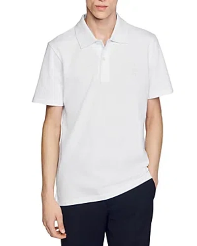 SANDRO COTTON FLOWER EMBROIDERED POLO