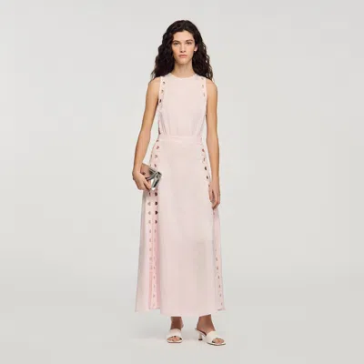 Sandro Womens Pink Floral Sleeveless Woven Maxi Dress