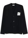Sandro Flower-patch Cardigan In Blue