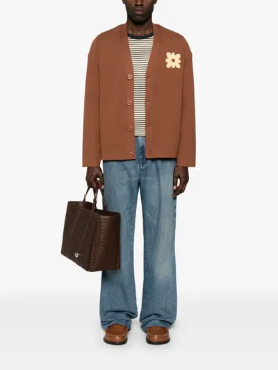 Sandro Flower-patch Cardigan In Brown