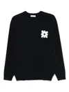 Sandro Flower-patch Sweatshirt In Blue
