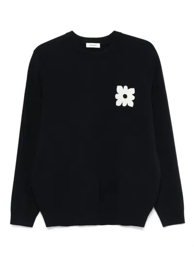 Sandro Flower-patch Sweatshirt In Blue