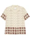 Sandro Vintage Flower Regular Fit Camp Shirt In Neutrals