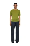 Sandro Flowing Knit T-shirt In Green