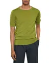 Sandro Flowing Knit T-shirt In Green