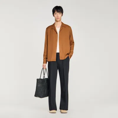 Sandro Flowy Shirt In Brown