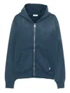 Sandro Frayed Zip-up Hoodie In Blue