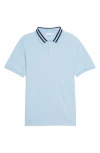 Sandro Fred Tipped Cotton Polo In Blue