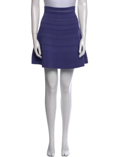 Pre-owned Sandro Fringe Trim Accent Mini Skirt In Purple