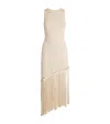 Sandro Hantas Knit Fringe Dress In Beige