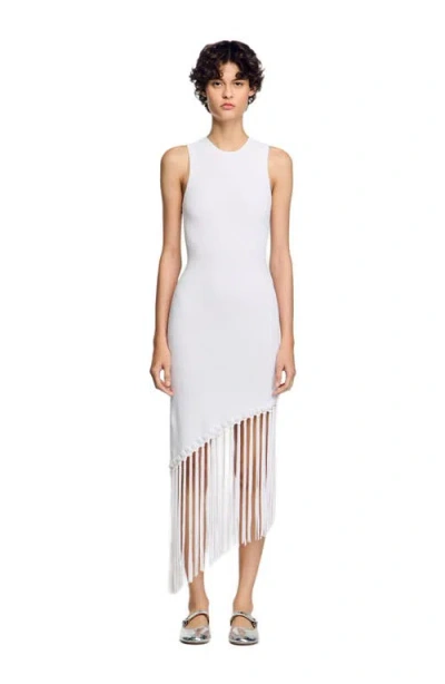 SANDRO SANDRO FRINGED CROCHET MAXI DRESS