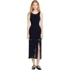 Sandro Lyne Fringe-trim Midi Dress In Black