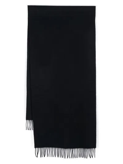 Sandro Fringed Knitted Scarf In Black