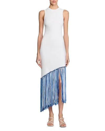 Sandro Fringed Maxi Dress - Exclusive In White