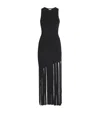 Sandro Fringed Maxi Dress In Black