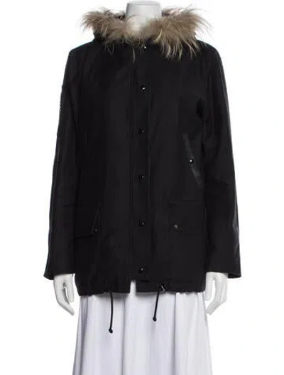 Pre-owned Sandro Fur Coat In Black