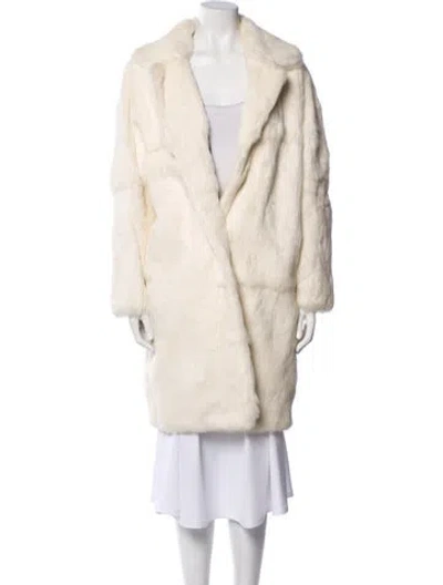 Pre-owned Sandro Fur Coat In Neutral