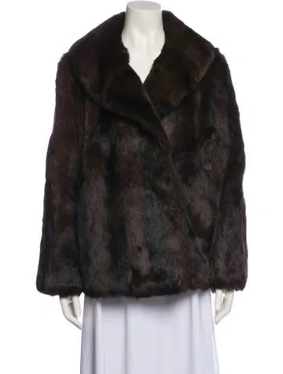 Pre-owned Sandro Fur Jacket In Brown