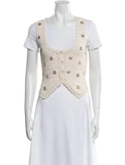 Pre-owned Sandro Fur Jacket In Neutral