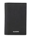 Sandro Reconstituted Leather Leather Wallet In Black