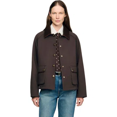 SANDRO SANDRO GABARDINE COAT