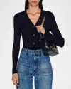 Sandro Gabrielle V-neck Ribbed Cardigan In Black
